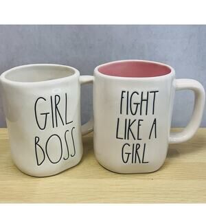 Rae Dunn Artisan Collection By Magenta Coffee Mug Cup Fight Like A Girl/ Boss
